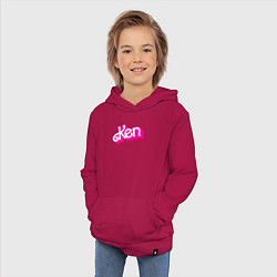 Толстовка детская хлопковая Логотип розовый Кен, цвет: маджента — фото 2