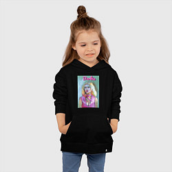 Толстовка детская хлопковая Портрет Барби - Марго Робби, цвет: черный — фото 2
