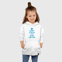 Толстовка детская хлопковая Keep calm and dab, цвет: белый — фото 2