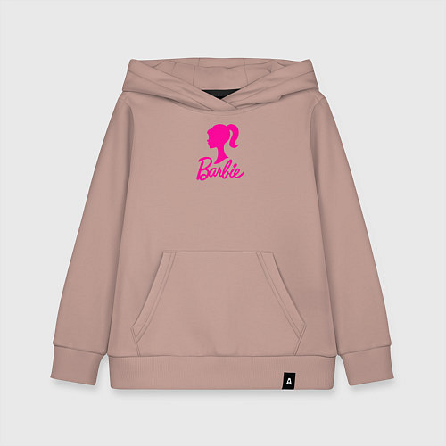 Детская толстовка-худи Розовый логотип Барби / Пыльно-розовый – фото 1