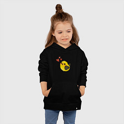 Толстовка детская хлопковая Птичка иволга с сердечками, цвет: черный — фото 2