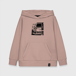 Толстовка детская хлопковая Mazda RX7, цвет: пыльно-розовый