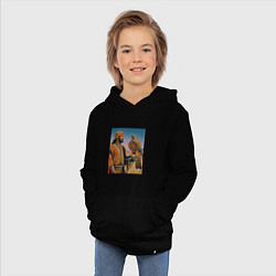 Толстовка детская хлопковая Соколиная охота, цвет: черный — фото 2