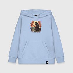 Толстовка детская хлопковая Японский самурайский кот, цвет: мягкое небо