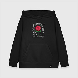 Толстовка детская хлопковая Японская роза, цвет: черный
