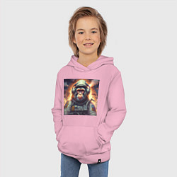 Толстовка детская хлопковая Обезьяна космонавт, цвет: светло-розовый — фото 2