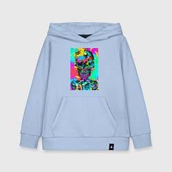 Толстовка детская хлопковая Cool skull - pop art - vogue, цвет: мягкое небо