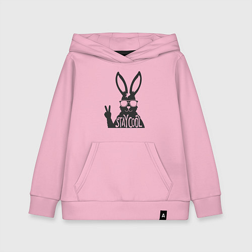 Детская толстовка-худи Stay cool rabbit / Светло-розовый – фото 1