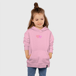 Толстовка детская хлопковая Два розовых сердца, цвет: светло-розовый — фото 2