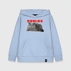 Толстовка детская хлопковая Кот roblox, цвет: мягкое небо