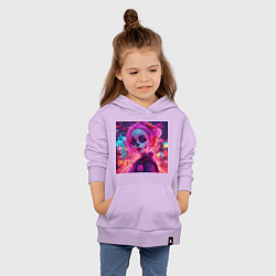 Толстовка детская хлопковая Девушка в макияже ко дню мёртвых, цвет: лаванда — фото 2