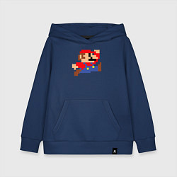 Толстовка детская хлопковая Пиксельный Марио, цвет: тёмно-синий