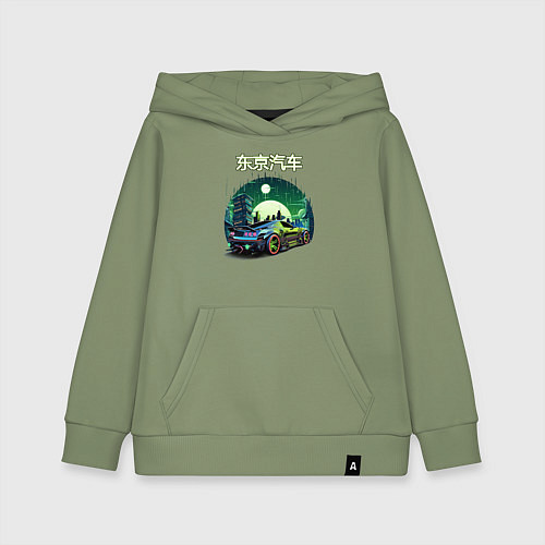 Детская толстовка-худи Токийский драйв / Авокадо – фото 1