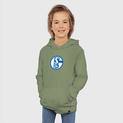 Толстовка детская хлопковая Schalke 04 fc club, цвет: авокадо — фото 2