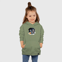 Толстовка детская хлопковая Космические футболисты, цвет: авокадо — фото 2