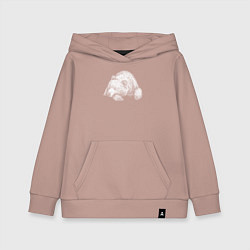 Толстовка детская хлопковая Спящий медведь, цвет: пыльно-розовый