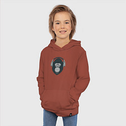 Толстовка детская хлопковая Monkey music, цвет: кирпичный — фото 2