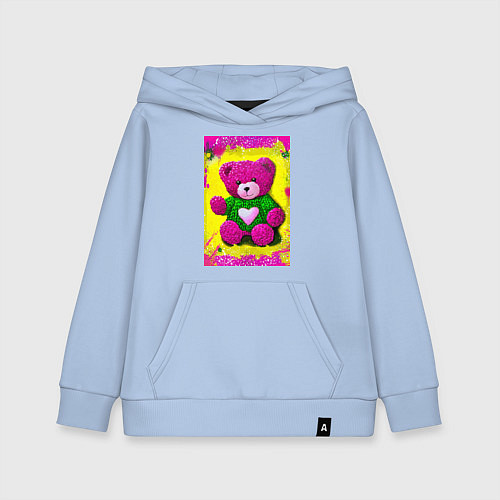 Детская толстовка-худи Розовый мишка плюшевый / Мягкое небо – фото 1