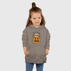 Толстовка детская хлопковая Хэллоуин ленивца, цвет: утренний латте — фото 2