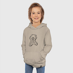 Толстовка детская хлопковая Спящий мишка в пижаме - раскраска, цвет: миндальный — фото 2