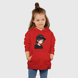 Толстовка детская хлопковая Девочка в стиле аниме, цвет: красный — фото 2