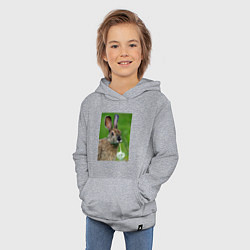 Толстовка детская хлопковая Зайчик с одуванчиком, цвет: меланж — фото 2