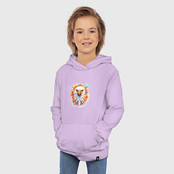 Толстовка детская хлопковая Орел в цветах, цвет: лаванда — фото 2