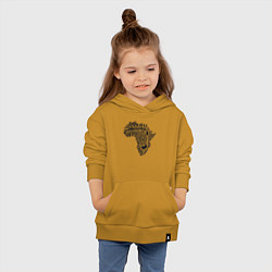 Толстовка детская хлопковая Африканская зебра, цвет: горчичный — фото 2
