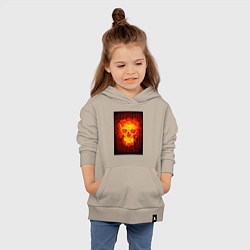 Толстовка детская хлопковая Череп из огня, цвет: миндальный — фото 2