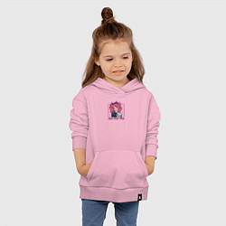 Толстовка детская хлопковая Девочка с игрушкой розовый конфетный, цвет: светло-розовый — фото 2