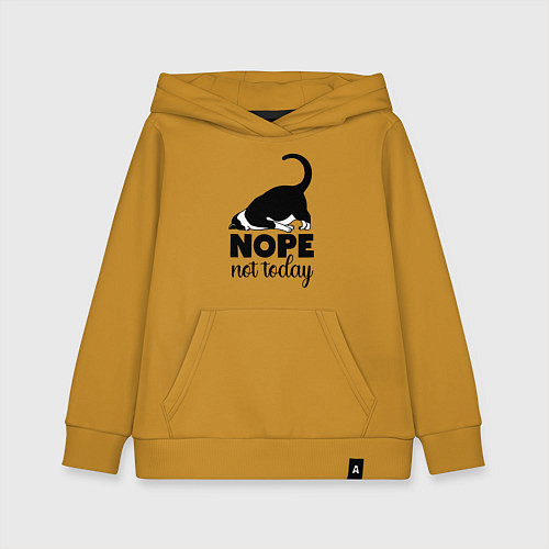 Детская толстовка-худи Nope - not today / Горчичный – фото 1