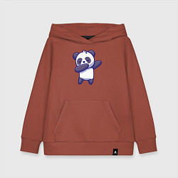 Толстовка детская хлопковая Dabbing panda, цвет: кирпичный