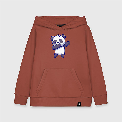 Детская толстовка-худи Dabbing panda / Кирпичный – фото 1