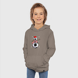 Толстовка детская хлопковая Soccer snowman, цвет: утренний латте — фото 2