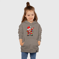 Толстовка детская хлопковая Санта Клаус и гирлянда, цвет: утренний латте — фото 2