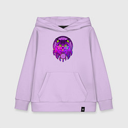 Детская толстовка-худи Фиолетовый кот-индеец с ловцом снов