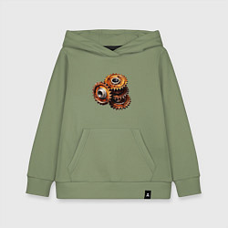 Толстовка детская хлопковая Ржавые шестеренки, цвет: авокадо