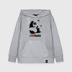 Толстовка детская хлопковая I love panda, цвет: меланж