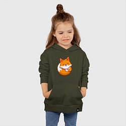 Толстовка детская хлопковая Orange fox, цвет: хаки — фото 2