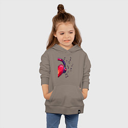 Толстовка детская хлопковая The heart in the headphones left, цвет: утренний латте — фото 2