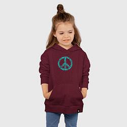 Толстовка детская хлопковая Peace life, цвет: меланж-бордовый — фото 2