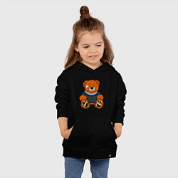 Толстовка детская хлопковая Медведь Вова с пластырем, цвет: черный — фото 2