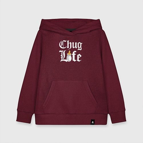 Детская толстовка-худи Thug life milk / Меланж-бордовый – фото 1