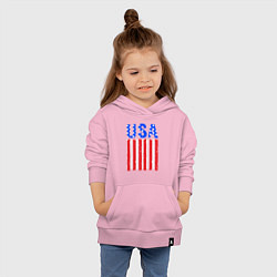 Толстовка детская хлопковая America flag, цвет: светло-розовый — фото 2