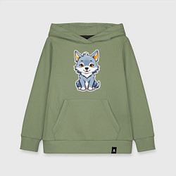 Толстовка детская хлопковая Добрый волченок, цвет: авокадо