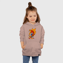 Толстовка детская хлопковая Рыба кои в японском стиле, цвет: пыльно-розовый — фото 2