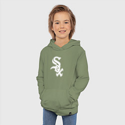 Толстовка детская хлопковая Chicago white sox - baseball, цвет: авокадо — фото 2
