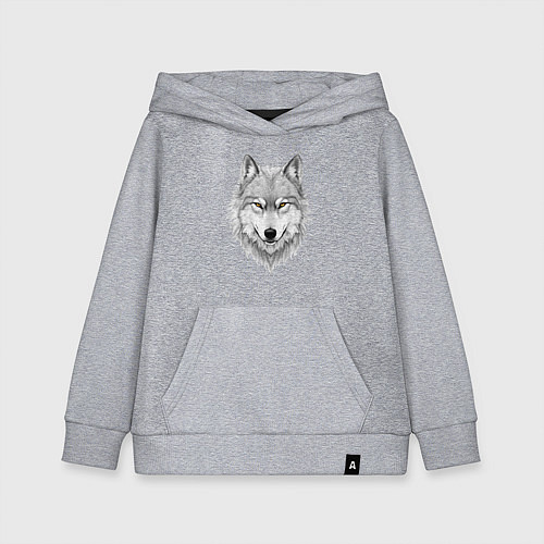 Детская толстовка-худи Волк с оберегом / Меланж – фото 1