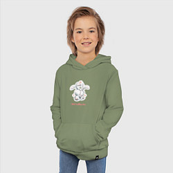Толстовка детская хлопковая Мне кажется, я влюбился, цвет: авокадо — фото 2