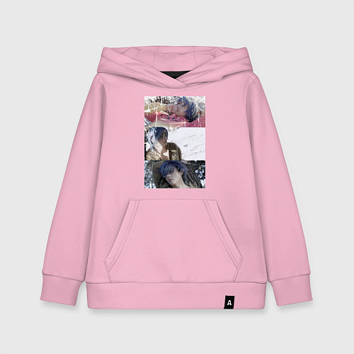 Детская толстовка-худи Ким ТэХён / Светло-розовый – фото 1